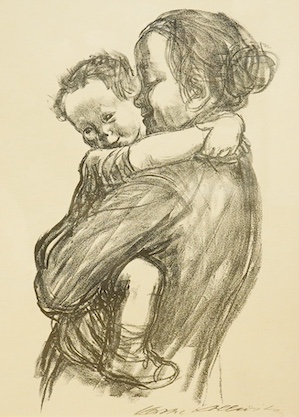 Käthe Kollwitz (German, 1867-1945), lithograph, Mother and child, 38 x 27cm. Condition - good